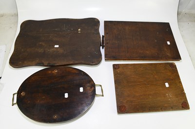 Lot 38 - Three 20th century inlaid oak butler's trays...