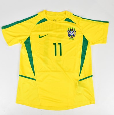 Lot 2675 - RONALDINHO; a 2002 signed Brazil retro style...
