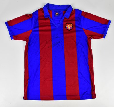 Lot 2683 - DIEGO MARADONA; a signed Barcelona retro style...