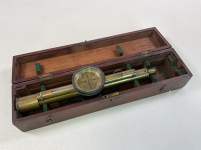 Lot 56 - A brass surveyor's level in wooden box