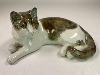 Lot 268 - WINSTANLEY; a cat in recumbent position,...