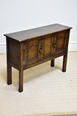 Lot 245 - A reproduction oak credence cupboard with two...