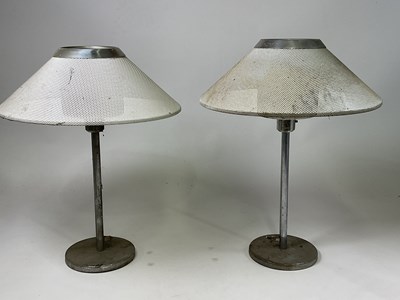 Lot 682 - A pair of metal Swedish table lamps with metal...