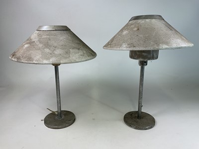 Lot 683 - A pair of metal Swedish table lamps with metal...