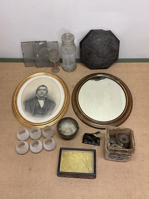 Lot 24 - Mixed collectors' items including brass oval...