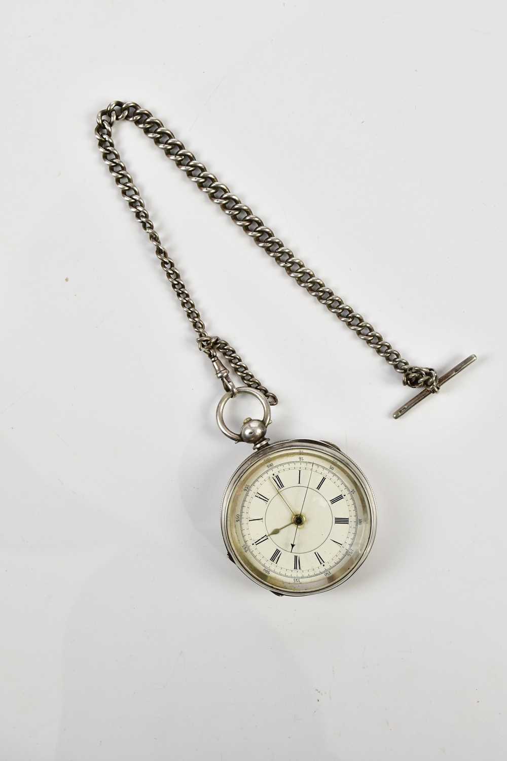 Lot 2347 - A .935 silver cased open face chronograph...