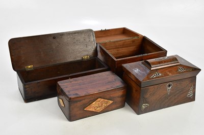 Lot 507 - A Victorian rosewood tea caddy with mother of...