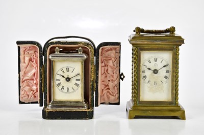 Lot 409 - A chrome cased miniature carriage clock...