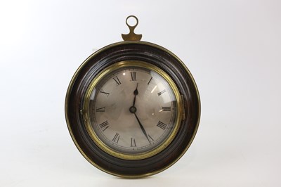 Lot 340 - A Regency sedan wall clock, with brass border,...