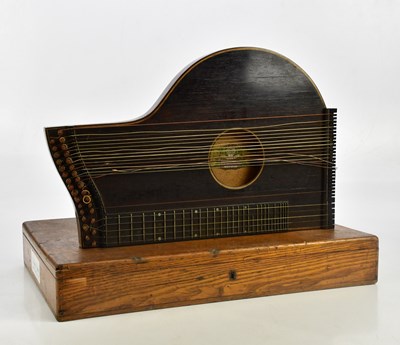 Lot 1065 - J HASLWANTER; a German rosewood zither in oak...