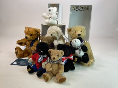 Lot 58 - MERRYTHOUGHT; a collection of nine bears, some...