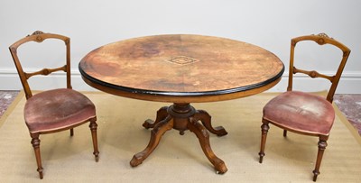 Lot 176 - A Victorian inlaid walnut loo table, length...