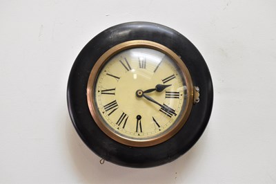 Lot 354 - A late 19th century ebonised wall clock, the...