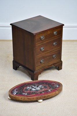 Lot 150 - A reproduction inlaid commode in the form of a...