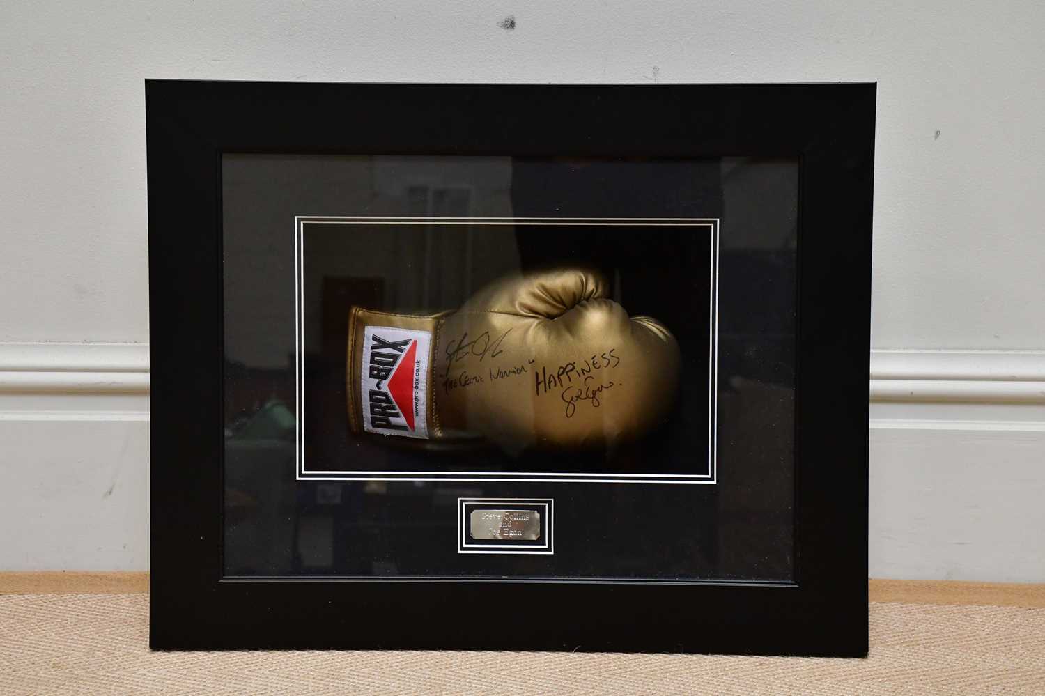 Lot 2718 - STEVE COLLINS & JOE EGAN; a signed boxing...