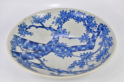 Lot 1268 - A large modern Japanese blue and white charger,...