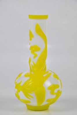 Lot 1175 - A 20th century Chinese glass bottle vase,...