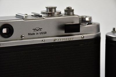 Lot 470 - ZORKI; two Zorki-4K 35mm film cameras, both...