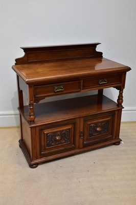 Lot 80 - A late 19th century walnut buffet, with two...