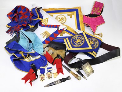 Lot 70 - Assorted Masonic regalia to include medals,...