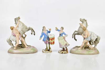 Lot 1561 - A pair of 19th century Meissen figures...