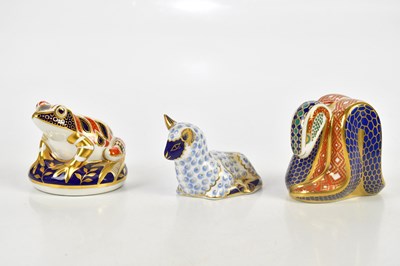 Lot 1361 - ROYAL CROWN DERBY; three animal form...