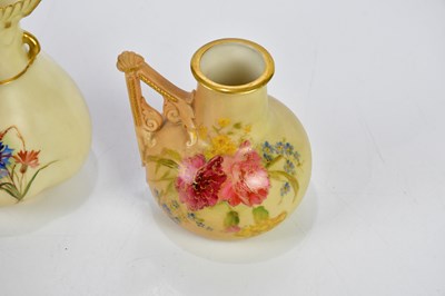 Lot 1345 - ROYAL WORCESTER; three pieces of blush ivory...