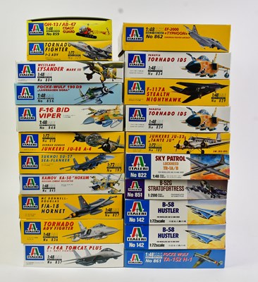 Lot 131 - ITALERI; a collection of twenty-one aeroplane...