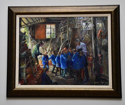 Lot 411 - JUNE BEVAN; oil on canvas, 'Visit to the...