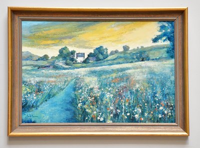 Lot 414 - JUNE BEVAN; oil on board, 'Wild Flowers at...