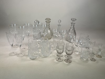 Lot 334 - A quantity of glasses and decanters including...