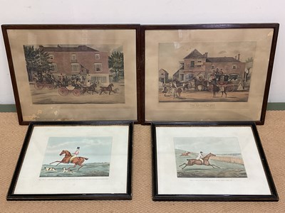 Lot 247 - UNATTRIBUTED; four horse prints, two posting...