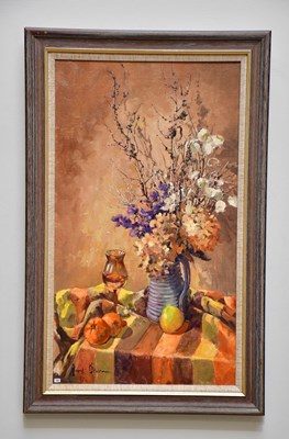 Lot 354 - JUNE BEVAN; oil on canvas, 'Autumn Still Life...