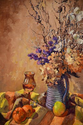 Lot 354 - JUNE BEVAN; oil on canvas, 'Autumn Still Life...