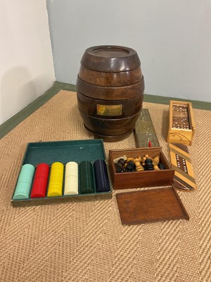 Lot 69 - A Remy Martin games barrel and other gaming...