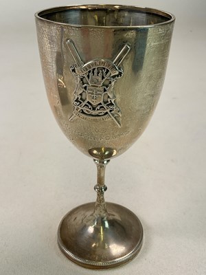 Lot 370 - An Edwardian hallmarked silver goblet with...