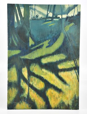 Lot 357 - JUNE BEVAN; oil on canvas, 'Trees and Shadows',...