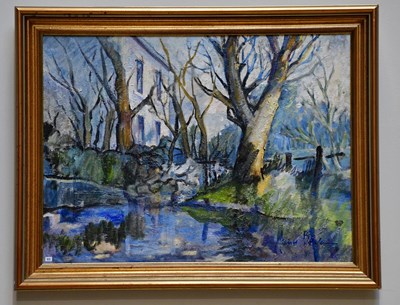 Lot 379 - JUNE BEVAN; oil on canvas, 'Blue Water',...