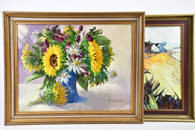 Lot 406 - JUNE BEVAN; two oils on board, 'The Yellow...