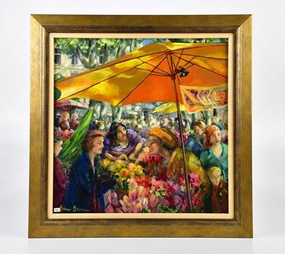 Lot 352 - JUNE BEVAN; oil on canvas, 'French Market...