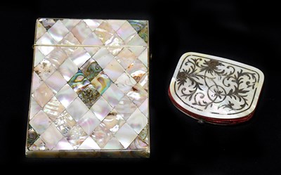 Lot 82 - A Victorian mother of pearl card case of...