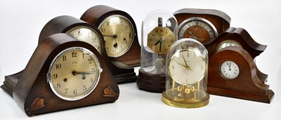 Lot 381 - A collection of eight mantel clocks, to...