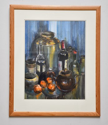 Lot 294 - JUNE BEVAN; watercolour, 'Brown Teapot and...