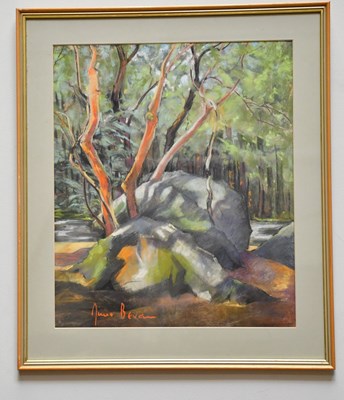 Lot 302 - JUNE BEVAN; pastel, 'Please Move Work with...