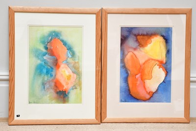 Lot 306 - JUNE BEVAN; a pair of watercolours, 'Orange...