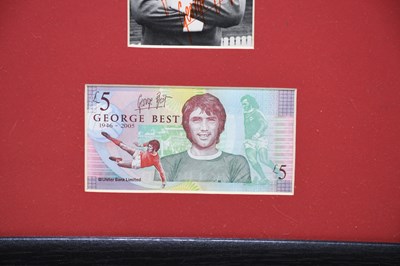 Lot 350 - GEORGE BEST; a framed montage depicting an...