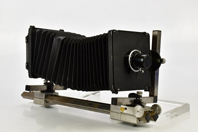 Lot 448 - A 4x5 camera, on a homemade rail, with a Copal-...