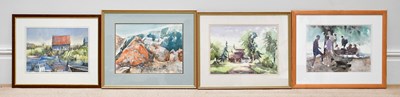 Lot 338 - JUNE BEVAN; a group of four watercolours,...