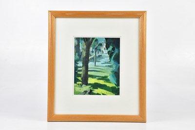 Lot 325 - JUNE BEVAN; gouache, 'Shadows from my Window',...