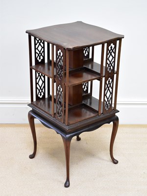 Lot 151 - An Edwardian mahogany revolving bookcase with...